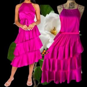 Petal & Pup Seychelle Tried Midi Dress Orchid Size 14